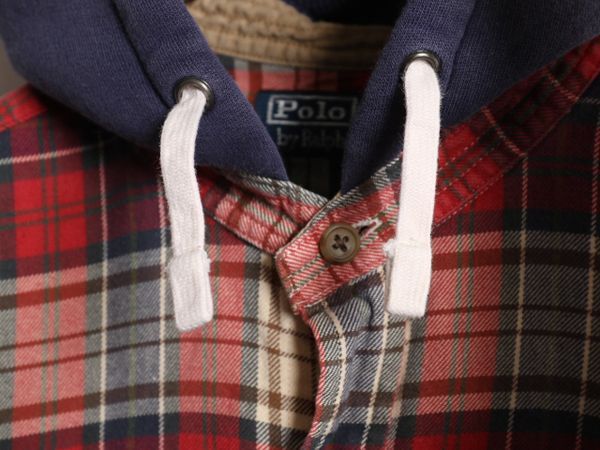 90s Polo by Ralph Lauren フード 付き ネルシャツ 楽天市場】90s ポロ ラルフローレン レイヤード フード付き フランネル
