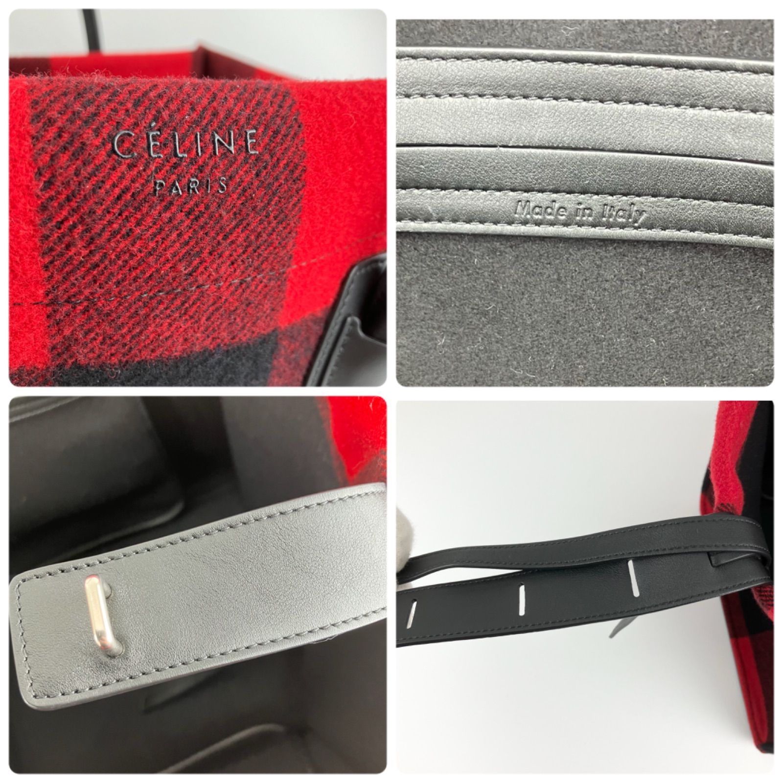 美品】CELINE セリーヌ ラゲージ ファントム チェック柄 トートバッグ 
