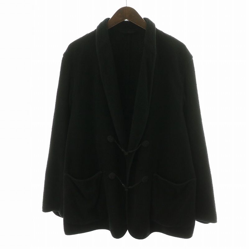 コモリ COMOLI 22SS シルクパイル スモーキングジャケット 絹 2 M 黒 ブラック V01-01009