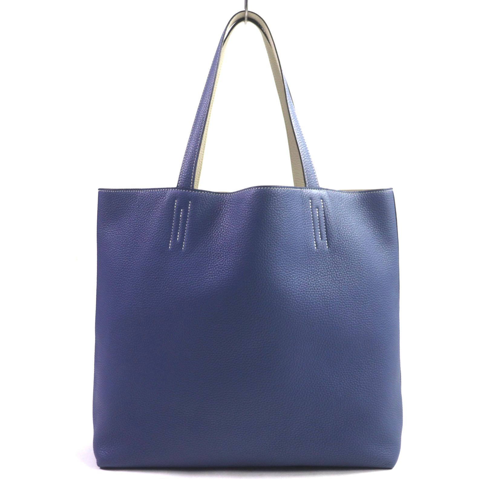 極美品▽HERMES エルメス ドゥブルセンス45 ブルーブライトン べ