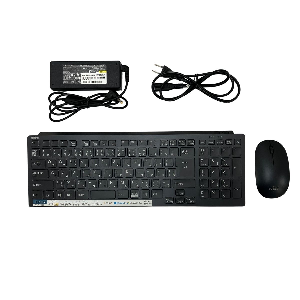 FUJITSU ESPRIMO FH70 G3 FMVF70G3BE 一体型 デスクトップ パソコン i7 1165G7 16GB SSD 512GB 23.8インチ FHD Win11 良好 T10488247