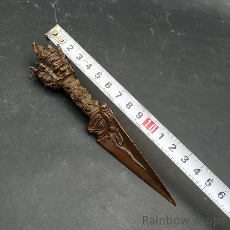 新品未使用】金剛杵 三面仏像普巴 銅器 仏教法 器 鎮宅辟邪 開運