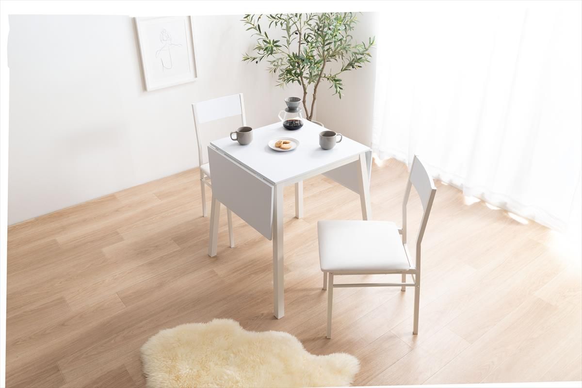 3点セット】伸縮式ダイニングテーブル+チェア2脚 3点セット】Orca 伸縮