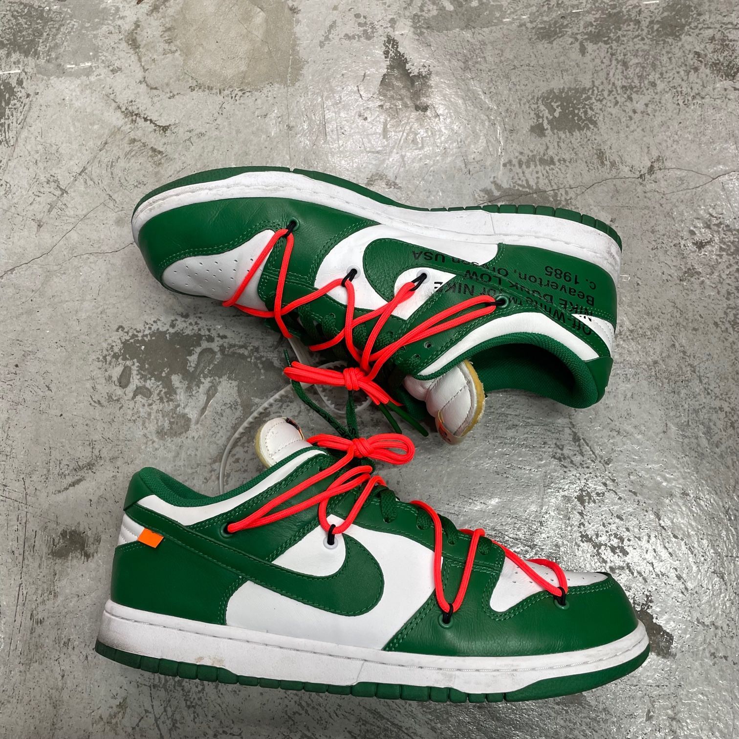 納品書付き 国内正規 OFF-WHITE Nike Dunk Low White/Pine-Green 