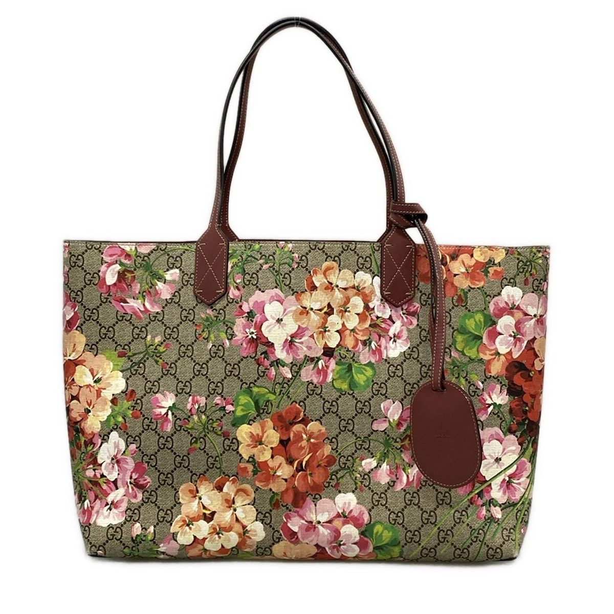 GUCCI グッチ トートバッグ GGブルームス ミディアム リバーシブル レザー トート 368568 ベージュ×ピンク×マルチ レザー