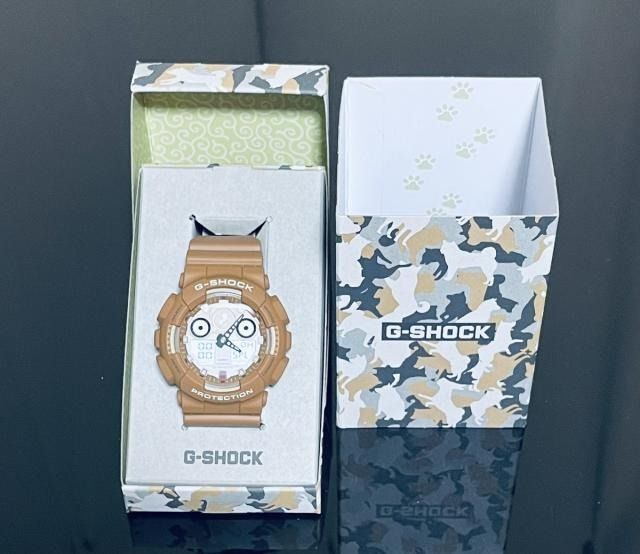モデル カシオ CASIO G-SHOCK ジーショック GA-100SHB-5AJR 柴犬 赤柴 腕時計 柴犬デザインモデル しばいぬ
