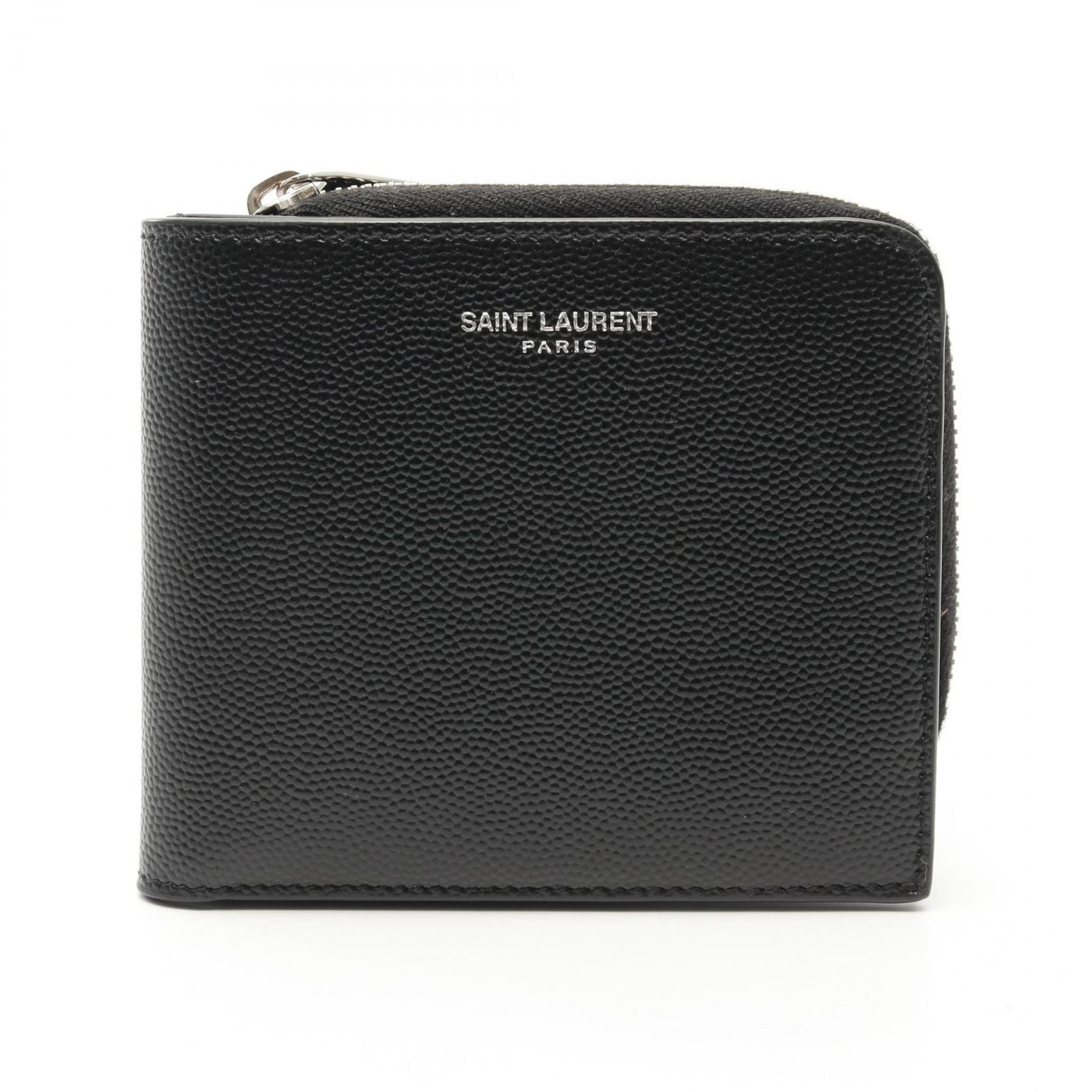 サンローランパリ SAINT LAURENT PARIS 二つ折り財布 イーストウエスト ジップウォレット 556268 ブラック レザー イーストウエスト ジップウォレット レディース Used A