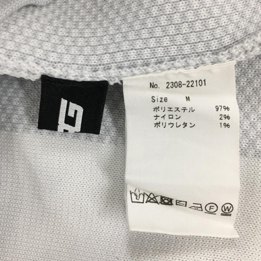 【超美品】CPG 半袖ハイネックセーター ライトグレー×白 ロゴ ストレッチ ニット メンズ M ゴルフウェア CPG 超美品】CPG 半袖ハイネックセーター ライトグレー×白 ロゴ