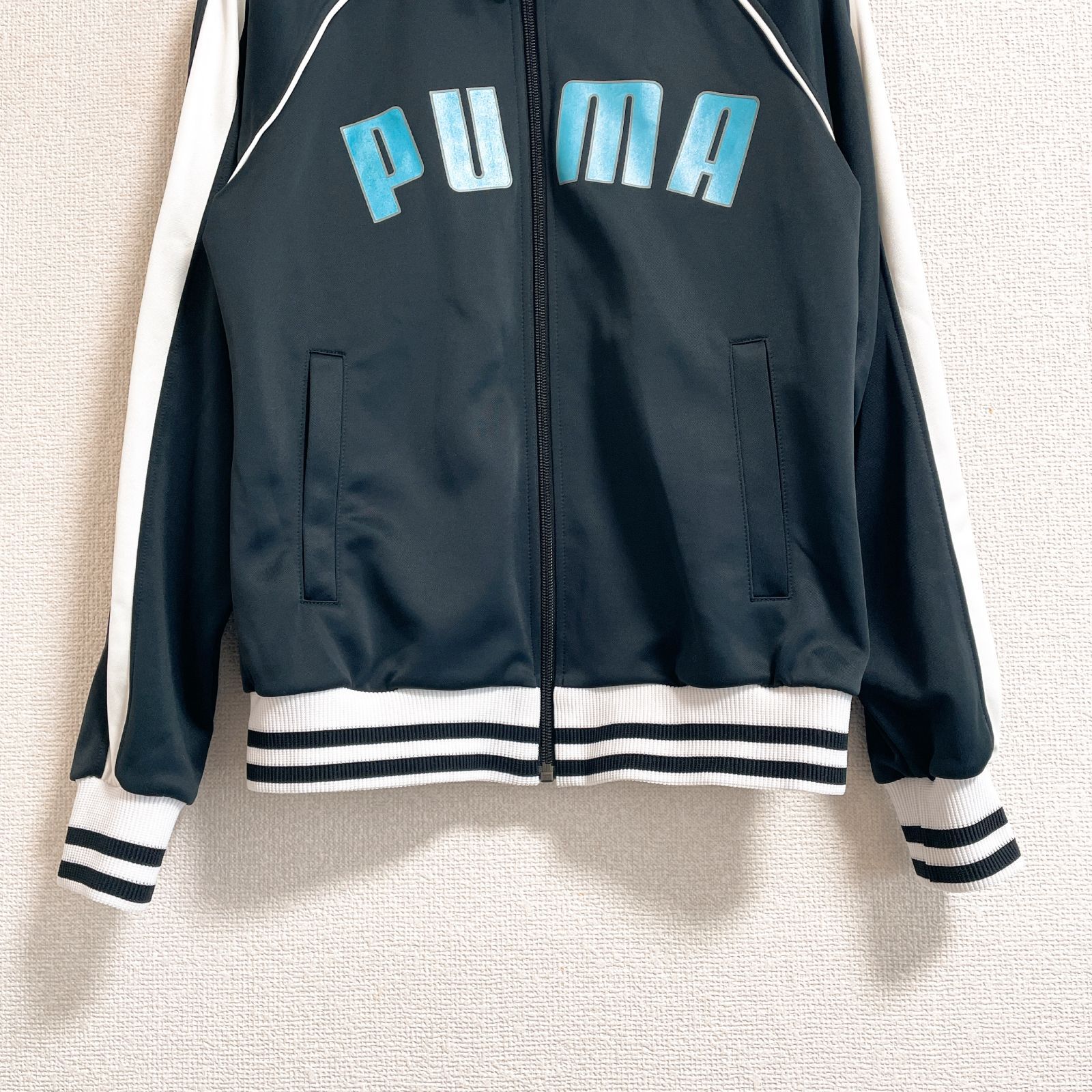 PUMA プーマ トラックジャケット ジャージ 長袖 黒 レディース M ロゴ 