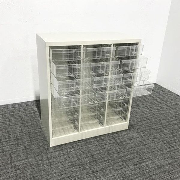 トレイキャビネット 3列9段 A4判整理ケース 生興 グレー