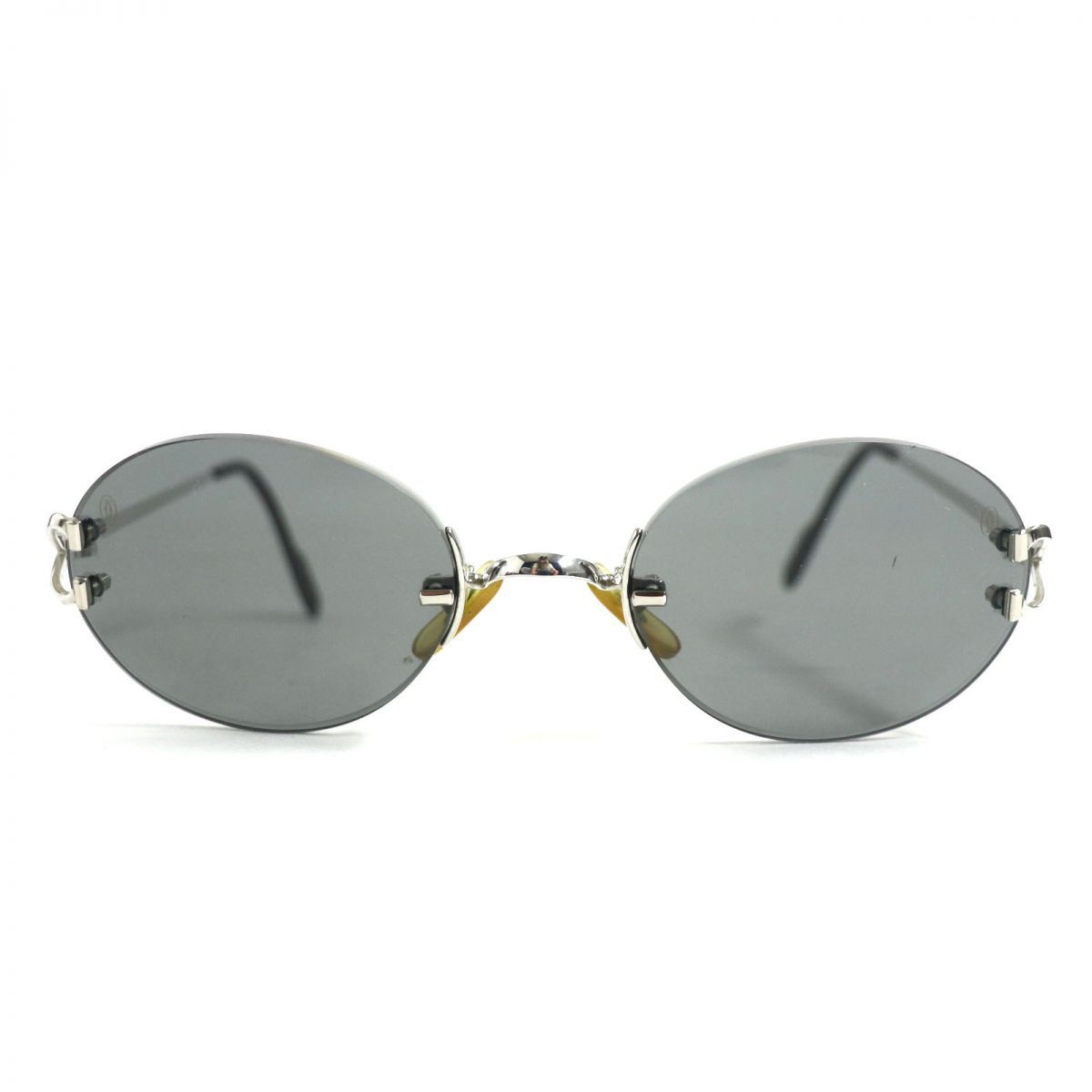 美品▽Cartier カルティエ ツーポイント ロゴ金具 サングラス
