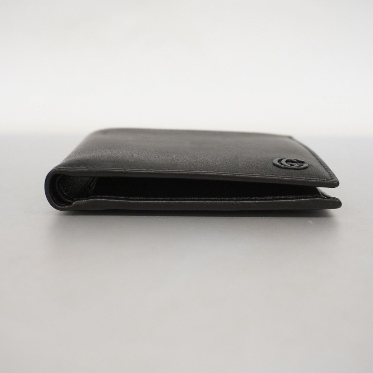 5 ib 2555-h グッチ 財布 GGマーモント 92759 レザー ブラック シルバー金具 メンズ