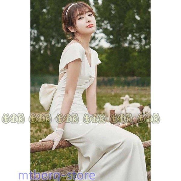 ウェディングドレス フォトウェディング 二次会 花嫁 白 ワンピース