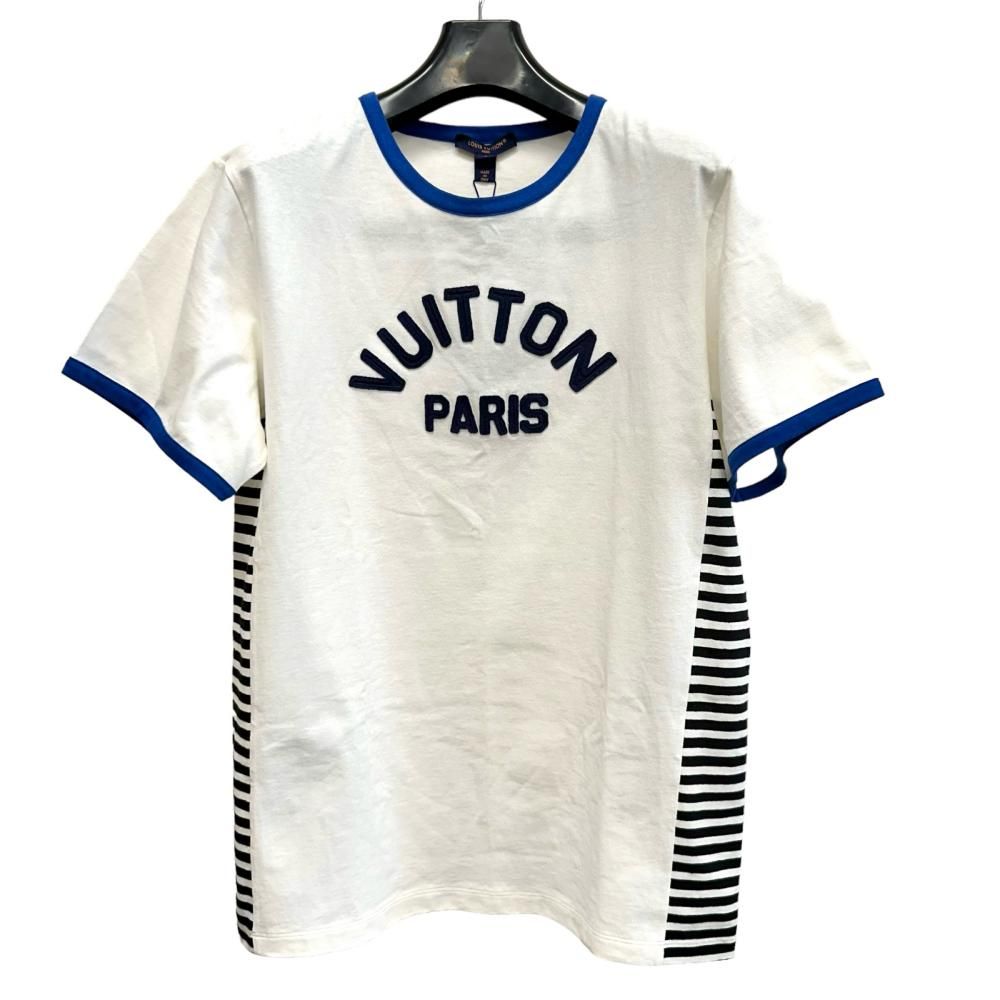 LOUIS VUITTON|ルイ ヴィトン RW232W ロゴ 半袖Ｔシャツ コットン ホワイト|ブルー メンズ 真子質店 GD