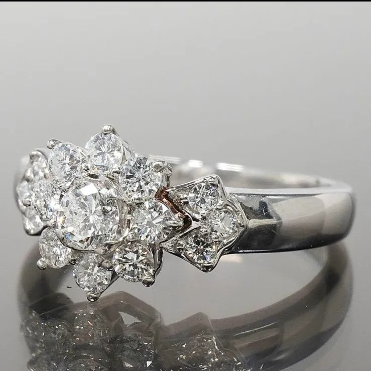 ダイヤ リング ダイヤモンド 0.53ct Pt900 プラチナ指輪 フラワー