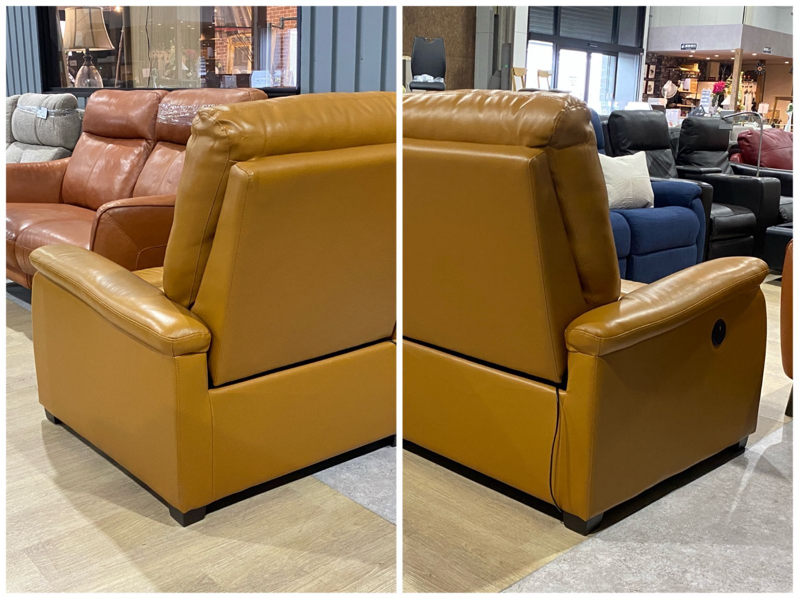 D-05045 ニトリ Nビリーバ 厚革 1人用 電動リクライニングソファ