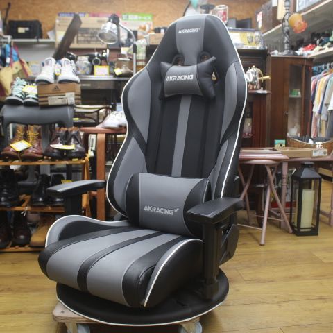 中古美品 AKRacing ゲーミングチェア 極坐V2 グレー AKレーシング 座椅 