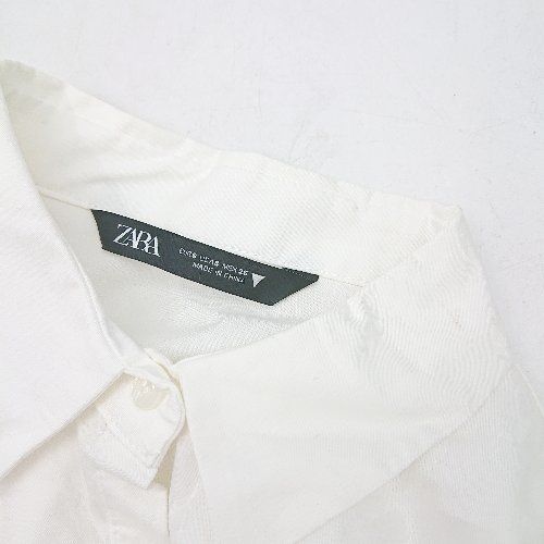 ZARA ザラ 襟付きミニワンピース ミニワンピ エクリュ 白 ホワイト ZW COLLECTION ドレープ ミニワンピース - エクリュ | ZARA