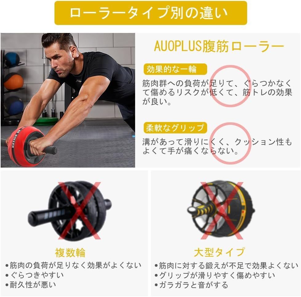 腹筋ローラー 膝マット付き アブホイール 腹筋 トレーニング器具 筋