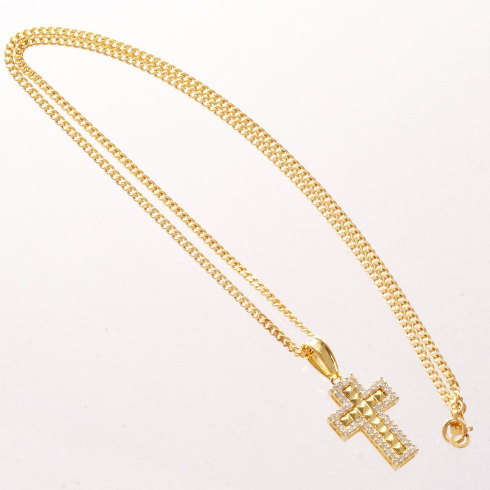 ネックレス メンズ スタッズ イエローゴールドk18 ペンダントトップ 18金 地金 シンプル 三角 男性 チェーン 送料無料 トレジャーハンター 人気 セール SALE