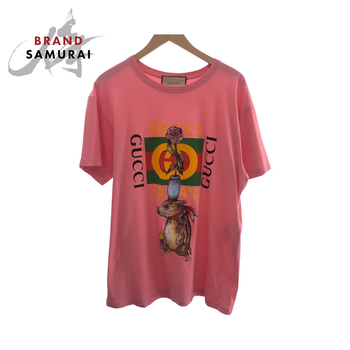 GUCCI グッチ ヒグチユウココラボ サイズS ピンク マルチ コットン 548334 半袖Tシャツ カットソー レディース 410205