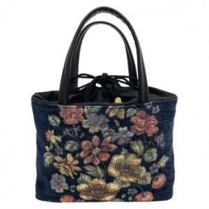 5営業日で発送 優美社産業 優美社 6019-00 ゴブラン織 ごぶらんおり ハンドバッグ ネイビー 2149266