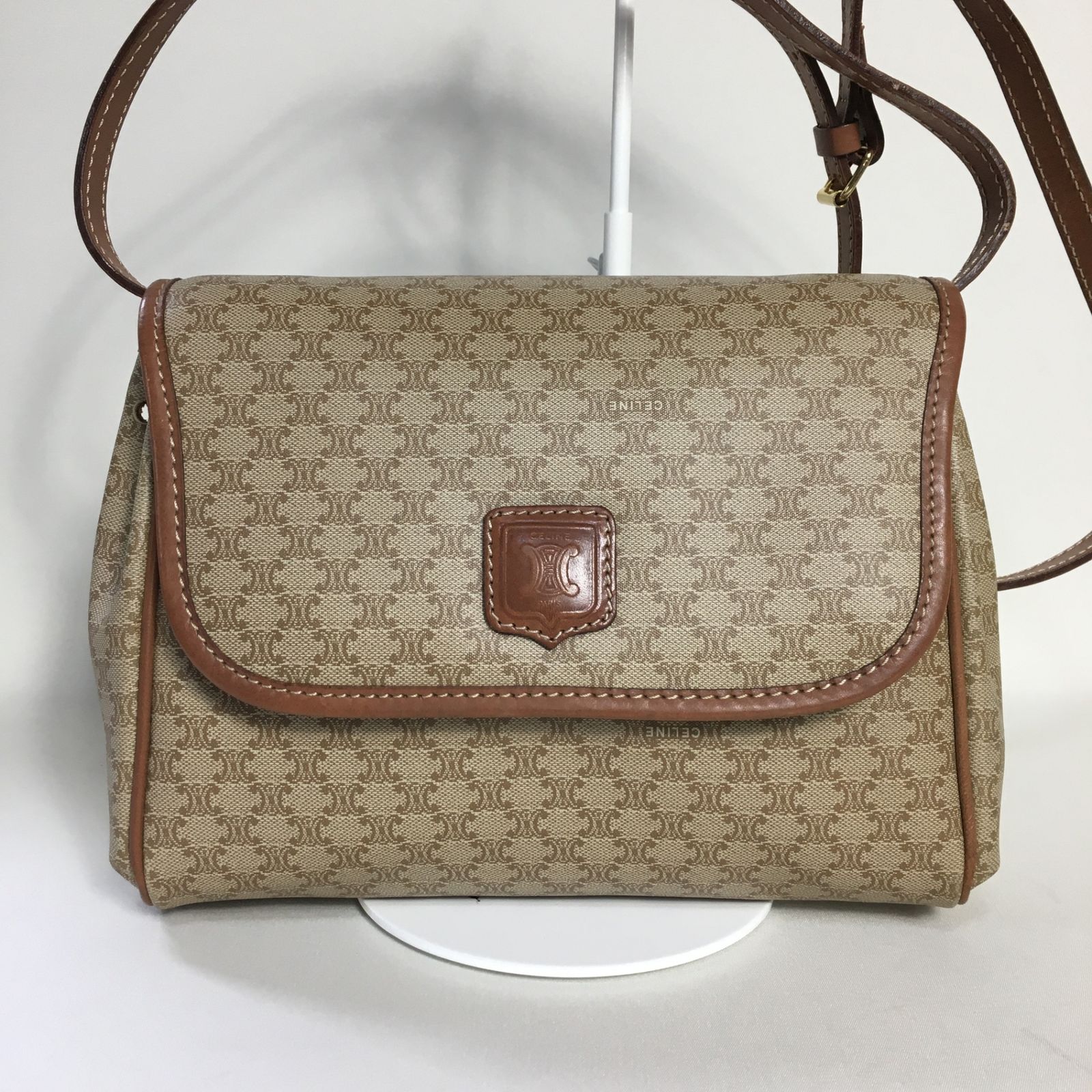2503-70｜美品｜セリーヌ ショルダーバッグ ブラウン マカダム