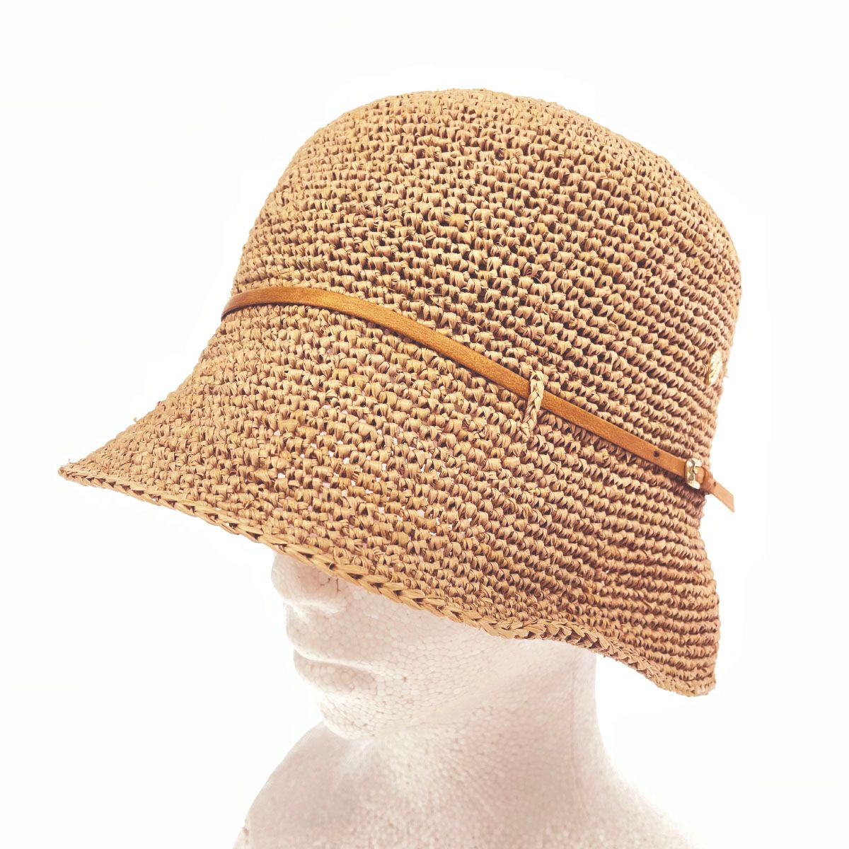 HELEN KAMINSKI ブラウン麦わら帽子 良好 Helen Kaminski ヘレンカミン