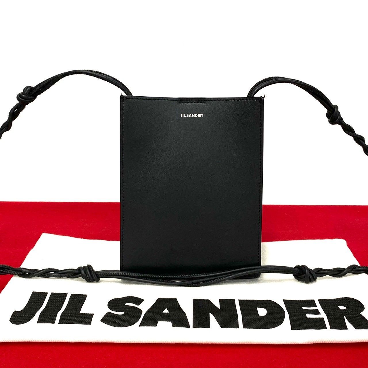 ほぼ未使用 袋付き JIL SANDER ジルサンダー タングル スモール レザー 本革 ショルダーバッグ ポシェット サコッシュ ブラック  09797 - メルカリ