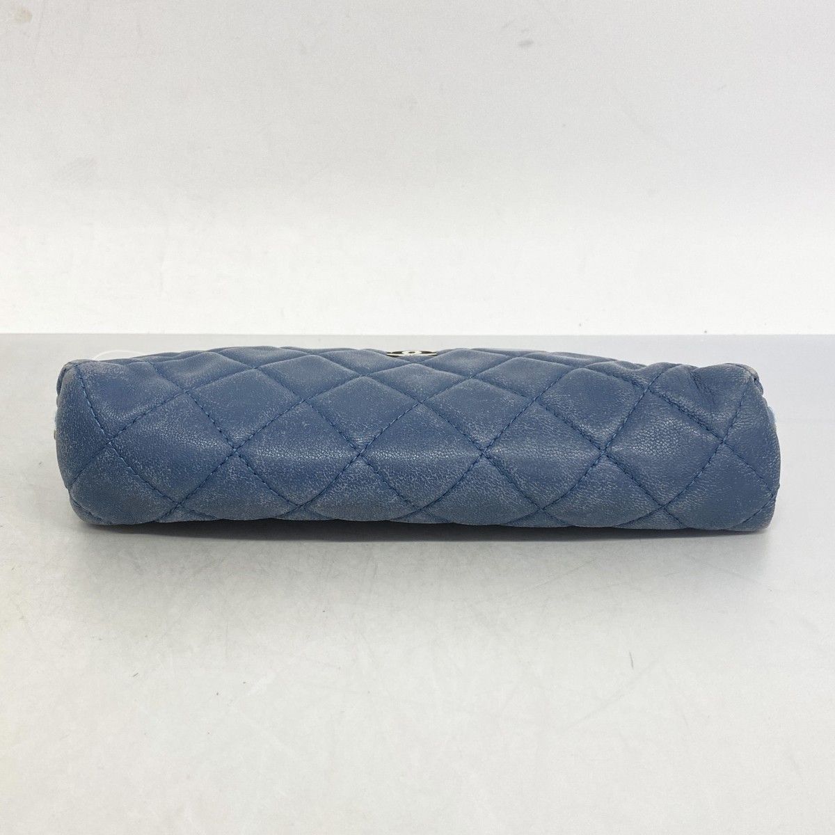 5mb2367-h シャネル ポーチ マトラッセ ラムスキン ブルー シルバー金具 レディース DECORATOM_COM_BR