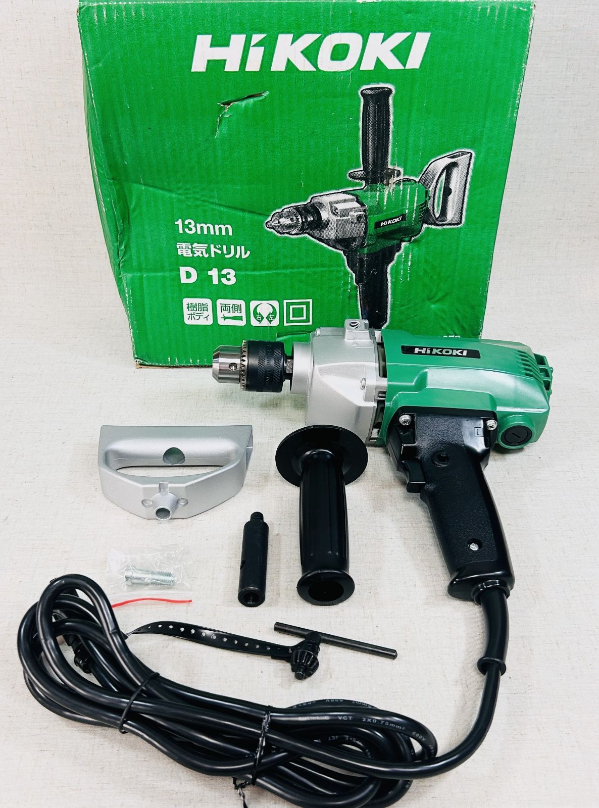 2025年製♥保管品 HiKOKI ハイコーキ 電気ドリル 鉄工用 AC100V 720W 鉄工13mm 木工40mm D13