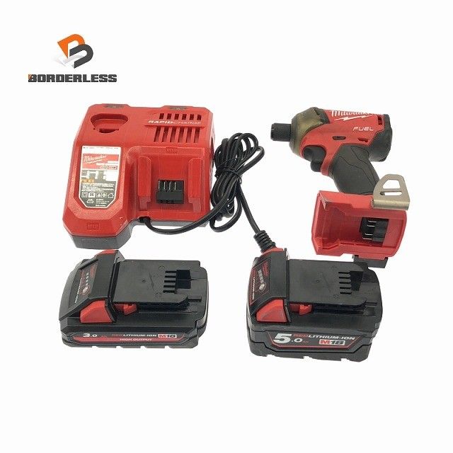 品 Milwaukee ミルウォーキー インパクトドライバ M18FQID バッテリ2個 18V3.0|5.0Ah 充電器付き117079