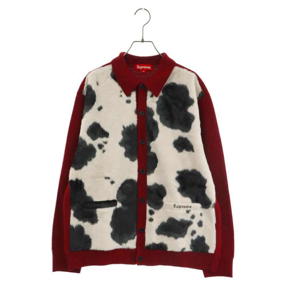 SUPREME (シュプリーム) 21AW Cow Print Cardigan カウ プリント カーディガン ニットシャツ レッド - メルカリ