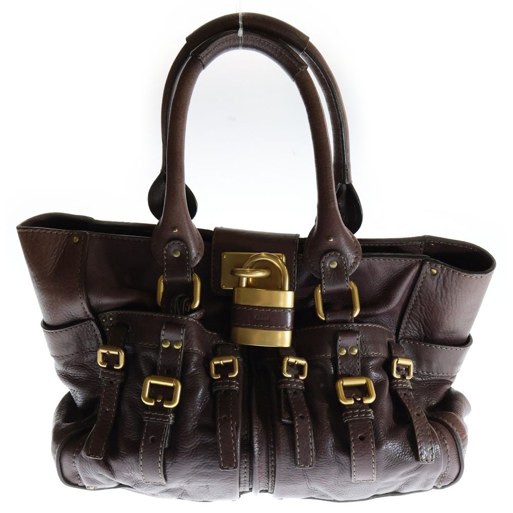 Chloe　クロエ　パディントン　ボウリングバッグ ダークブラウン Chloe - 美品 Chloe クロエ パディントン ハンドバッグ レザー