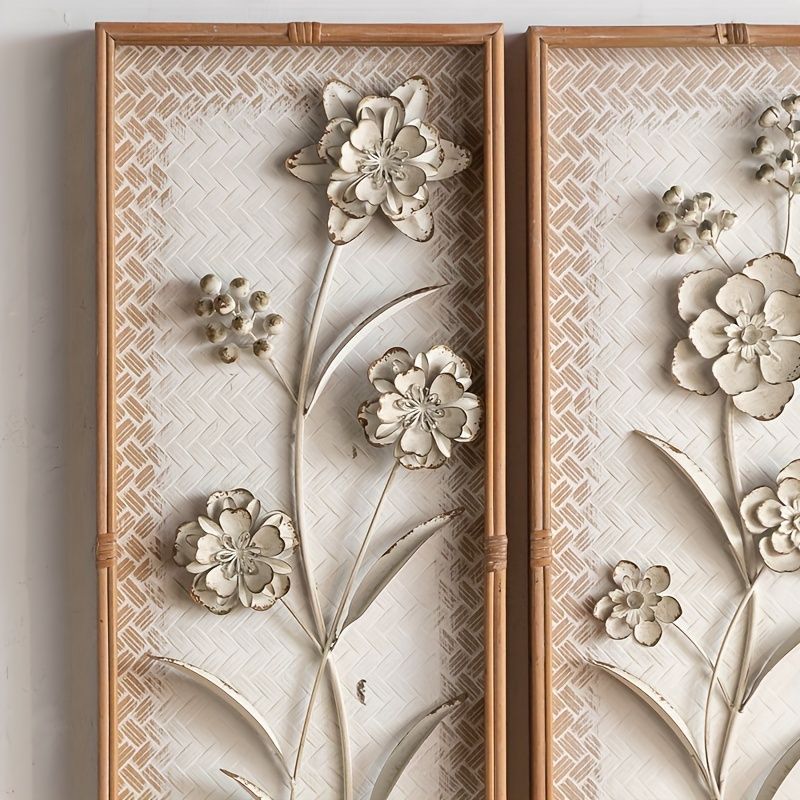 ウォールアート 壁掛け 2個セット北欧 ウォールインテリア 花 フラワー