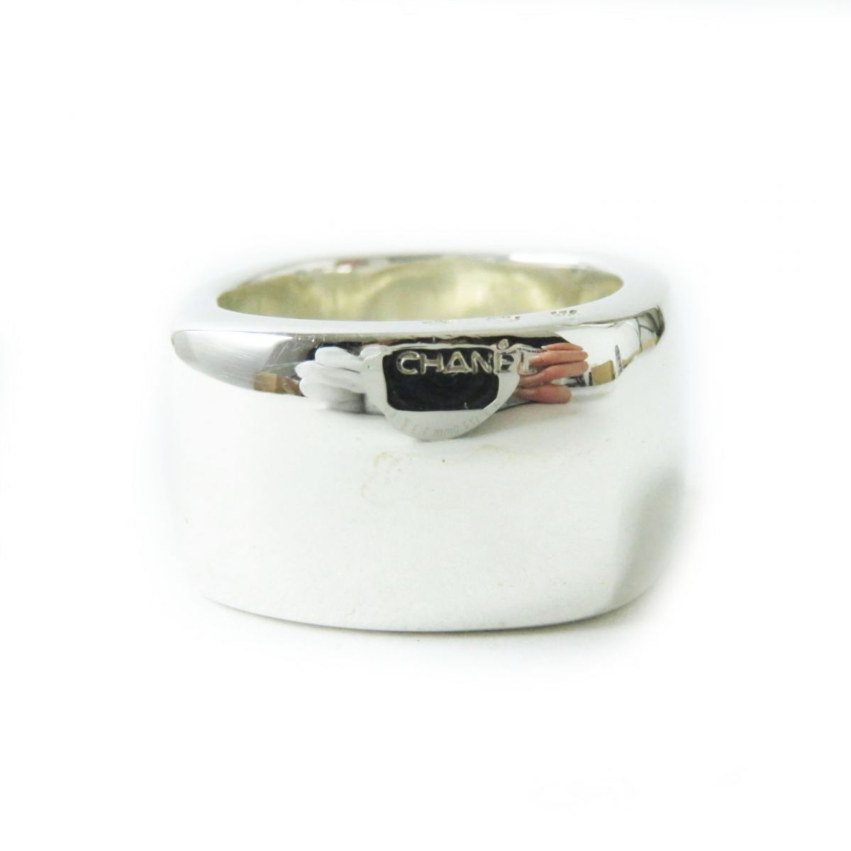 極美品◎CHANEL シャネル レディース ロゴ入り スクエア リング／指輪  