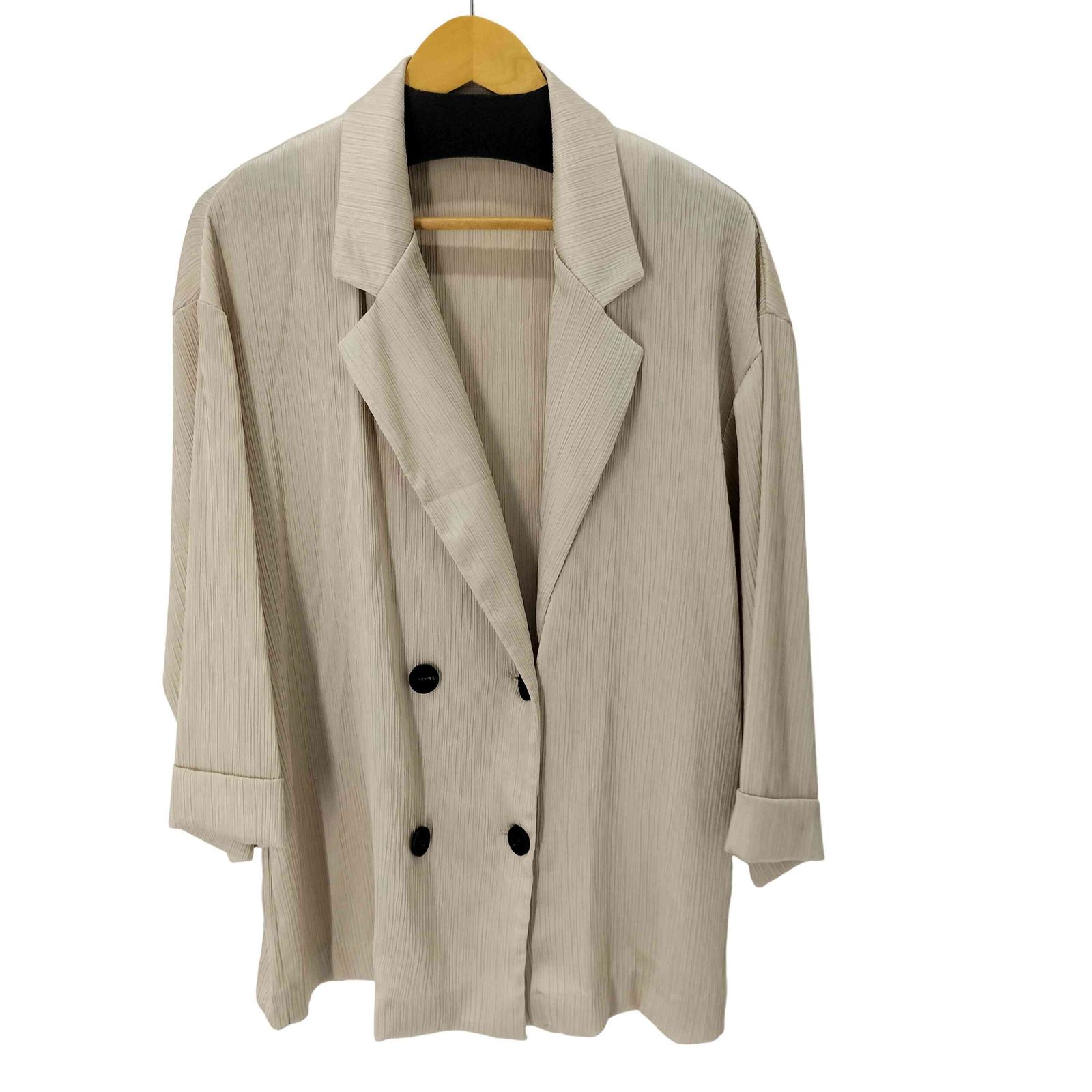 ZARA エクリュ ダブルブレストジャケット XL ZARA - ZARA ザラ ダブルブレスト テーラードジャケット スーツ