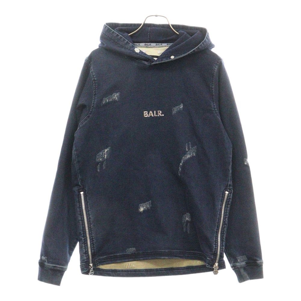 BALR. (ボーラー) ダメージ加工 スウェットプルオーバーパーカー