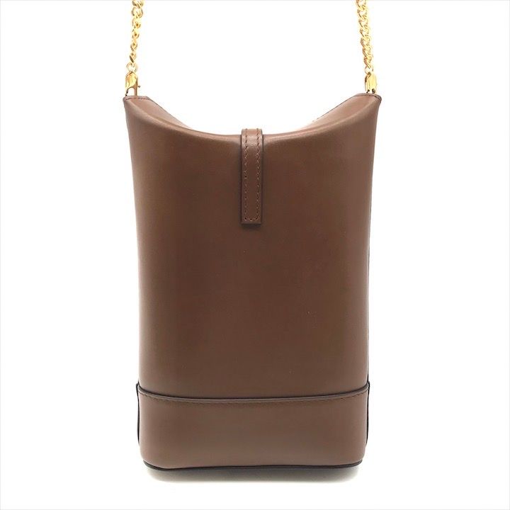 BALLY バリー レザー ロゴ GP 金具 チェーン ミニ ショルダー バッグ ブラウン レディース ブランド カバン Bag k6554