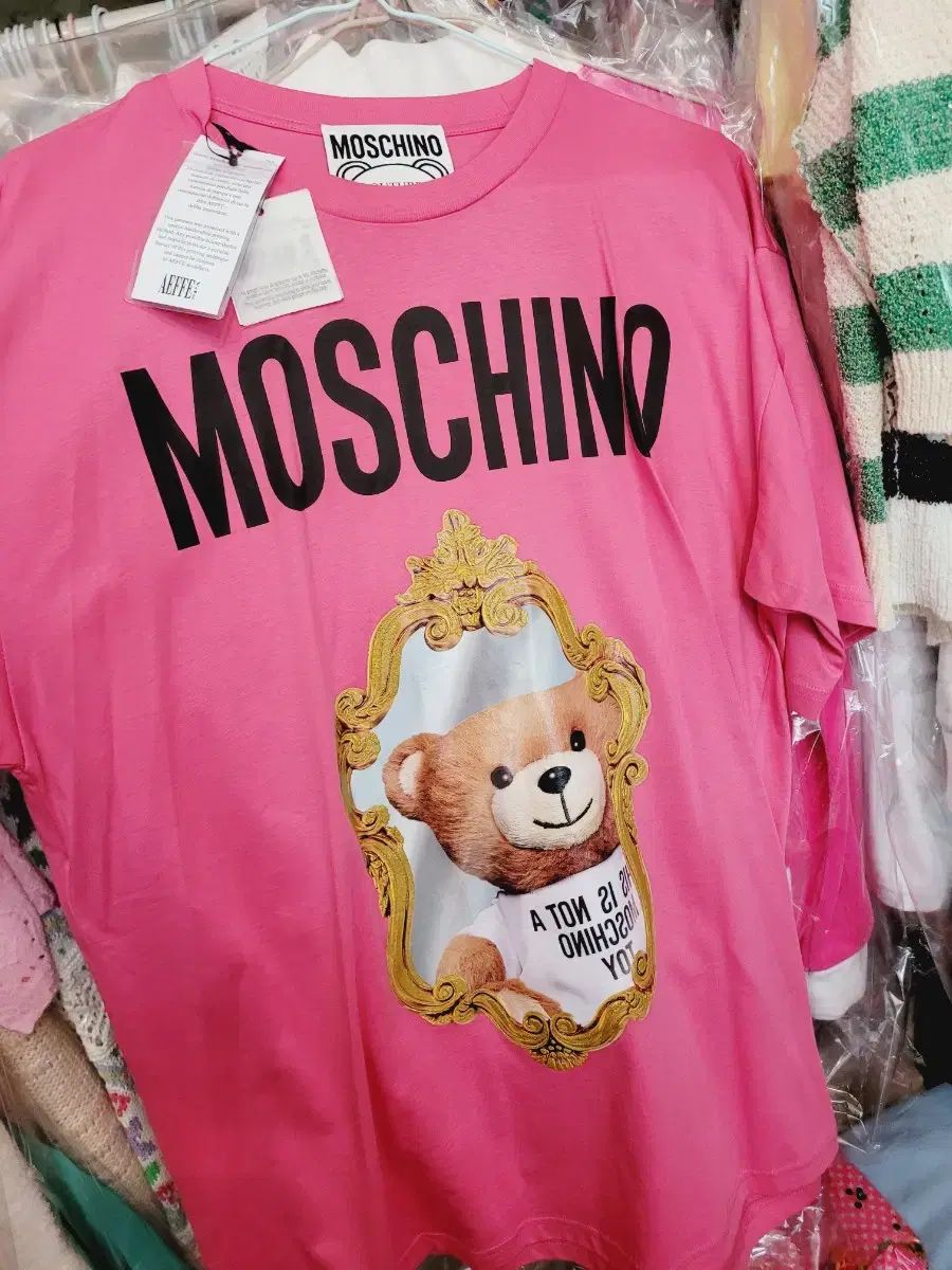 Moschino モスキーノ ピンクベア 半袖(Tシャツ) Tシャツ カットソー