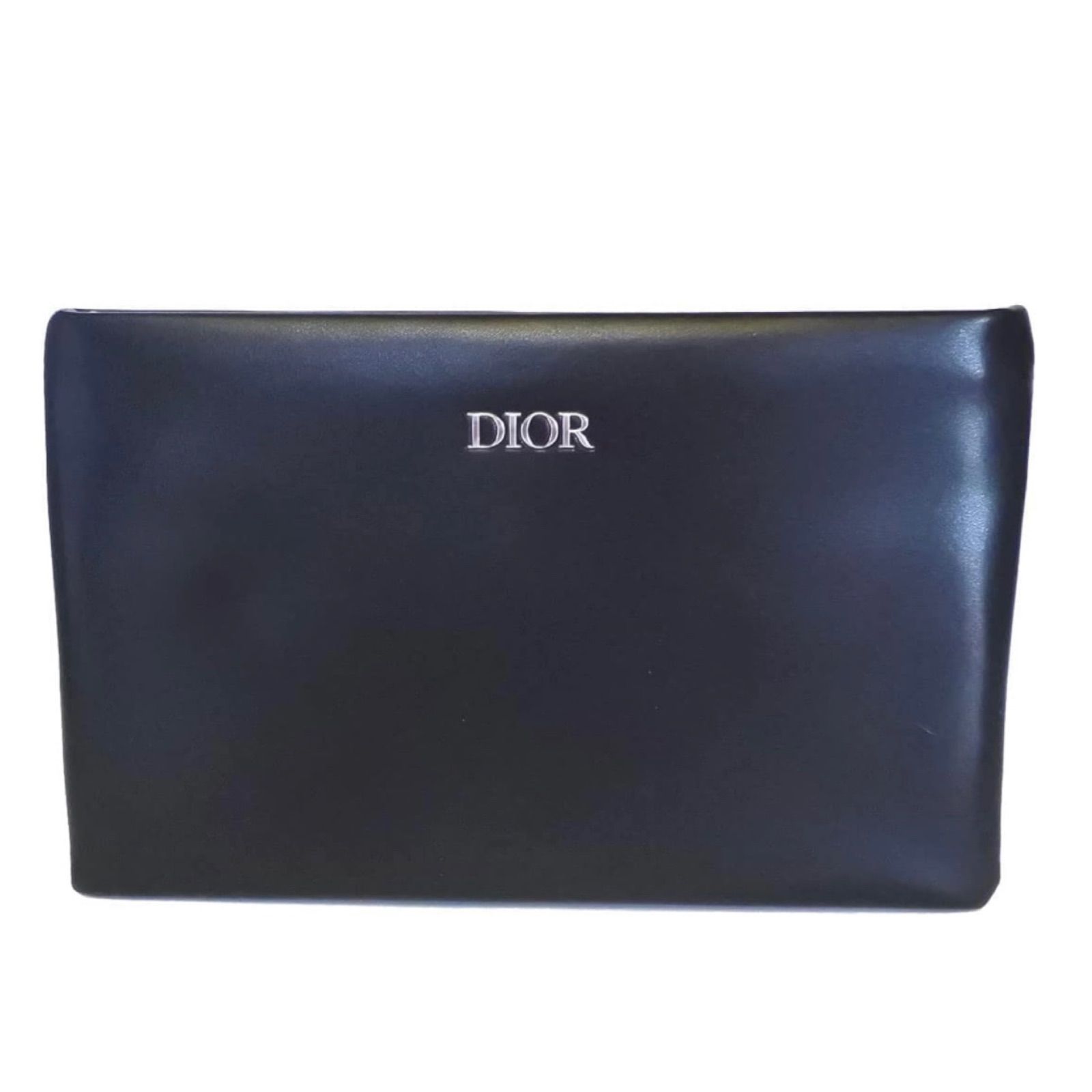 Dior／【千鳥格子柄】ブラックレザーコスメポーチ ノベルティ ディオール クラッチバッグ 黒白 - メルカリ