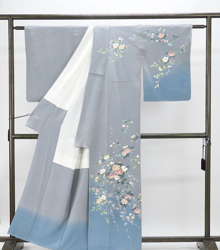 訪問着 正絹 十日町友禅作家 阿部佳雪 花 身丈160cm 裄丈66.5cm