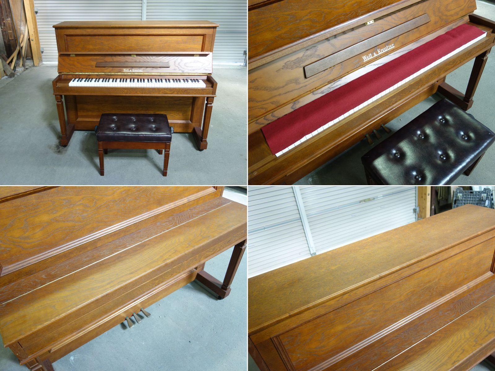 K Welt - Kreutzer アップライト ピアノ 88鍵盤 椅子 PU-120WD 37823