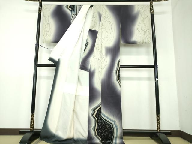 平和屋着物○伝統工芸士 京友禅染色作家 田家鬼彩 訪問着 霞文 暈し