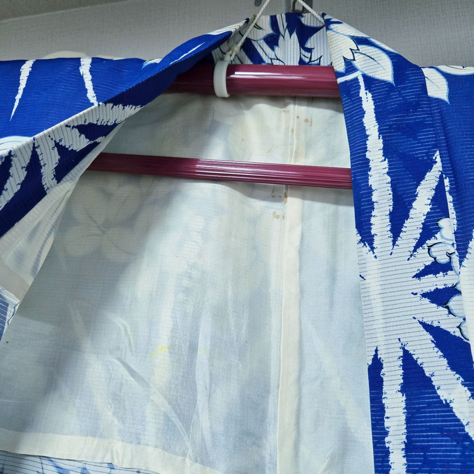 IK-1241 アンティーク 男性着物 麻着物 夏物 五つ紋 麻 麻の葉 百合 撫子 アンティーク夏着物 絽 - メルカリ