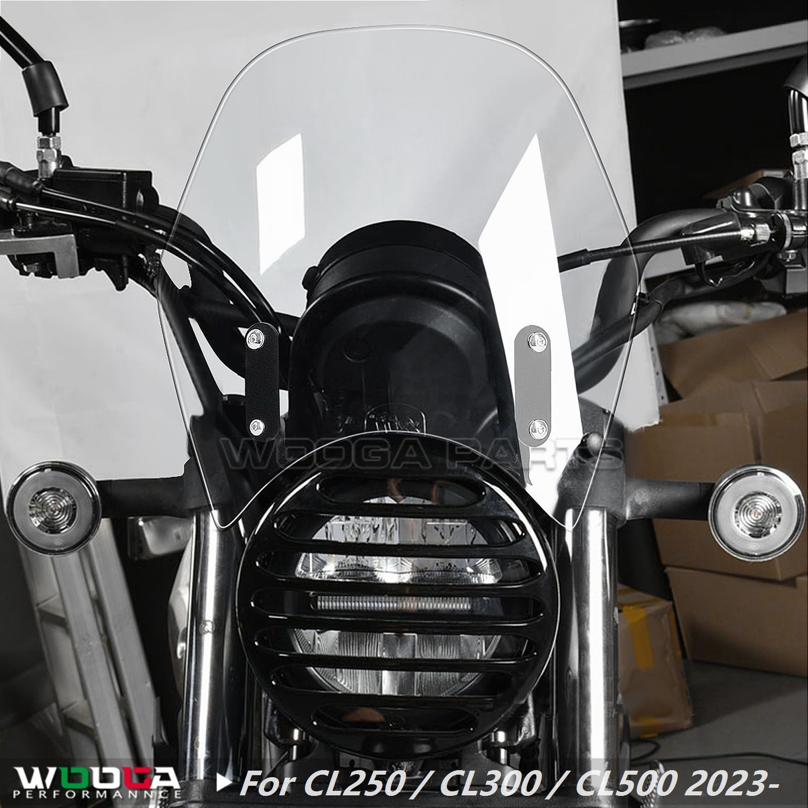 ｜ホンダ CL250 CL300 CL500 2025- 対応 レトロスタイル フロントウインドスクリーン 風防 PC製 ブラウン クリア