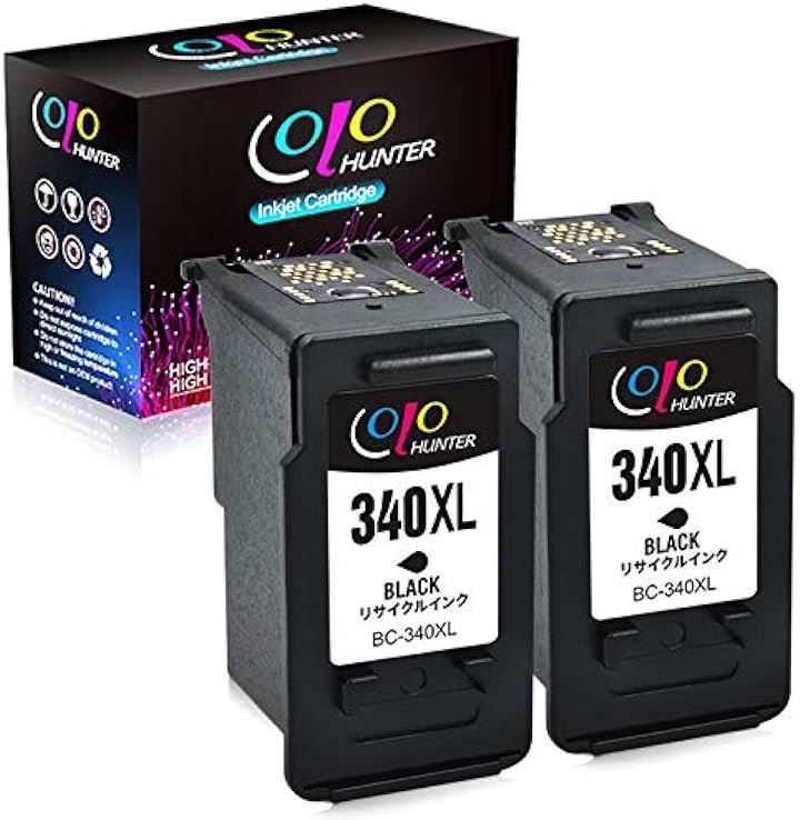 Colohunter Canon キャノン用BC-340XLブラックx2個 大容量 残量表示付 再生インク対応機種PIXUS TS5130S MG4130 MG3130 MG2130 MG4230 MG3230( BC-340XLブラック)
