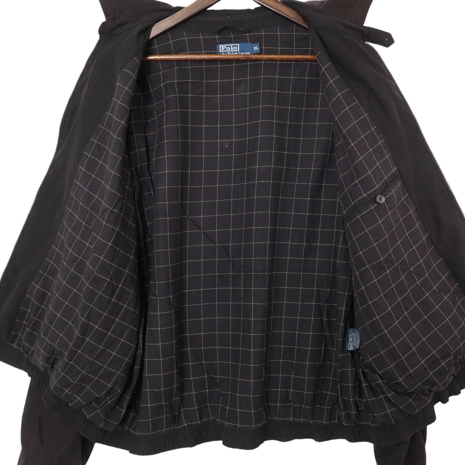 00年代 Polo by Ralph Lauren ポロ ラルフローレン スイングトップ スムースポリ ブラック (メンズ XL) 中古 古着 A4138 00年代 Polo by Ralph Lauren ポロ ラルフローレン スイングトップ