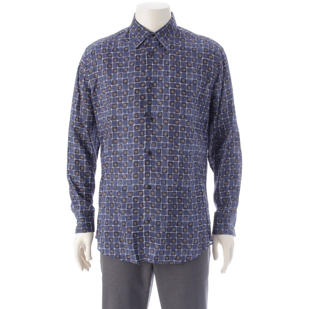 最終価格☆HERMESエルメス☆セリエボタンチェックシャツ40-15 3/4 HERMESエルメス☆セリエボタンチェックシャツ40-15 3/4