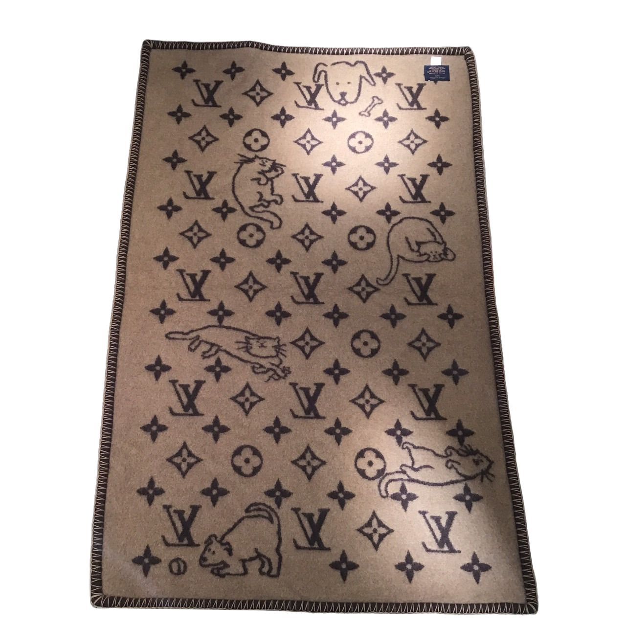LOUIS VUITTON モノグラム毛布 ブラウン LOUIS VUITTON モノグラム毛布 ブラウン